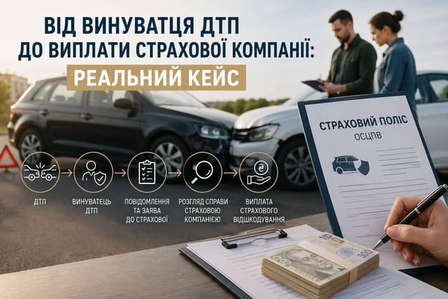 Від винуватця ДТП до виплати страхової компанії: реальний кейс
